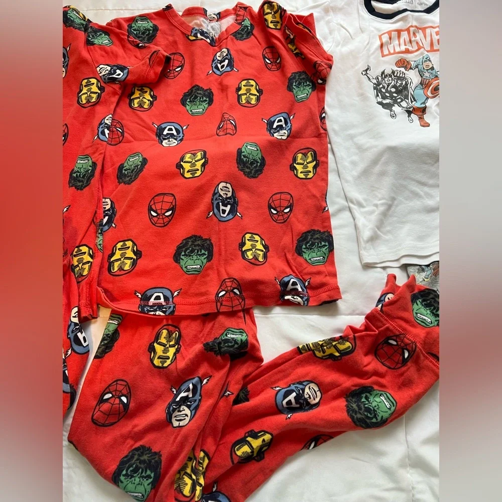 3 Pairs Big Boys Cotton Disney Marvel Gap And Carters Pajamas
